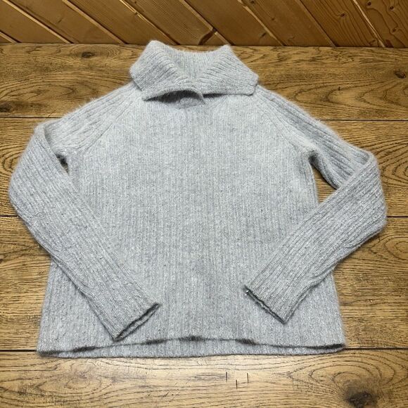 Rafaella Sweater Womens S Gray Rabbit Hair Lambs Wool Vintage Turtleneck Jumper‎ - Picture 1 of 6